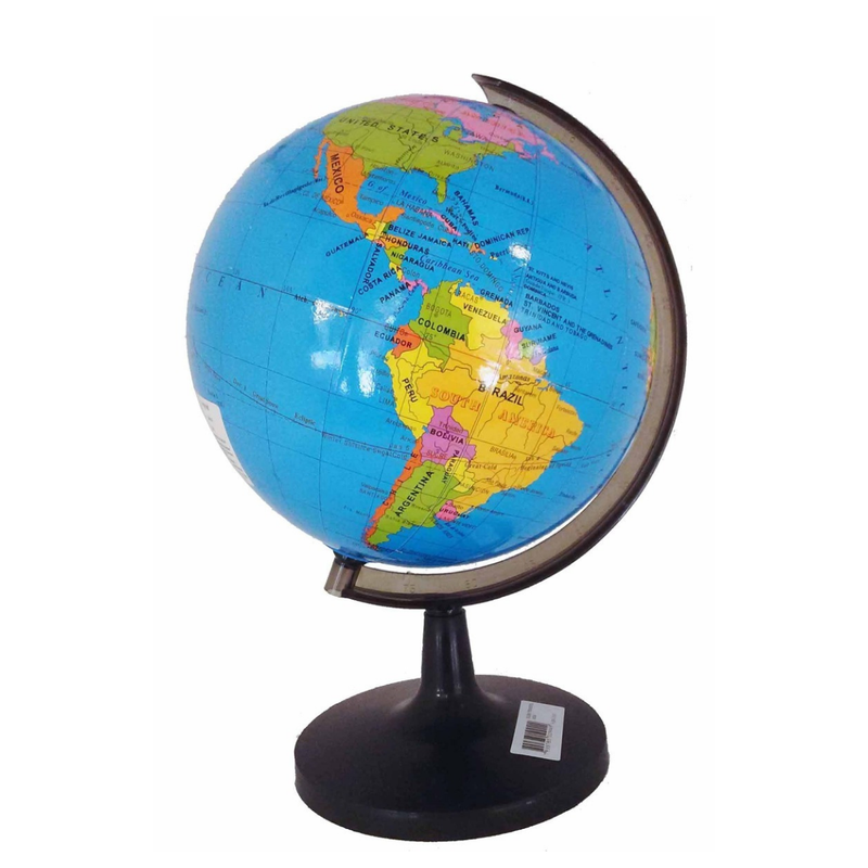 globo terrestre politico mapa mundi 32cm giratorio com base